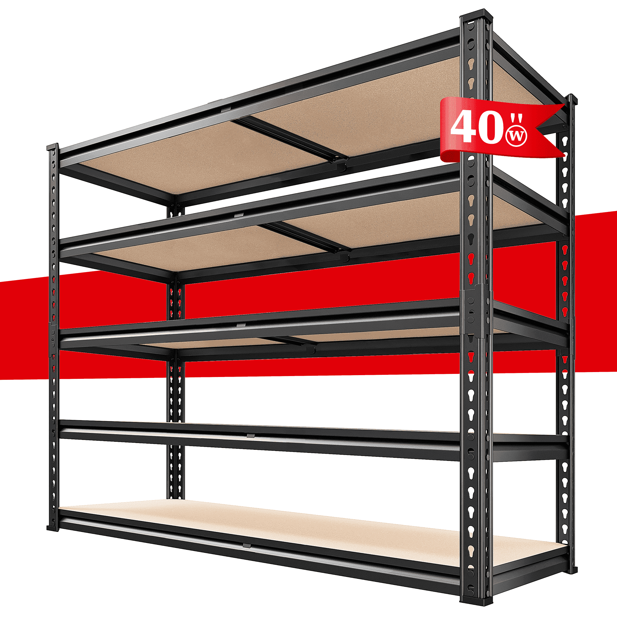 REIBII 3000LBS Garage Shelving Unit Heavy Duty Storage Shelves 5-Tier Metal Shelves for Pantry Industrial Shelf