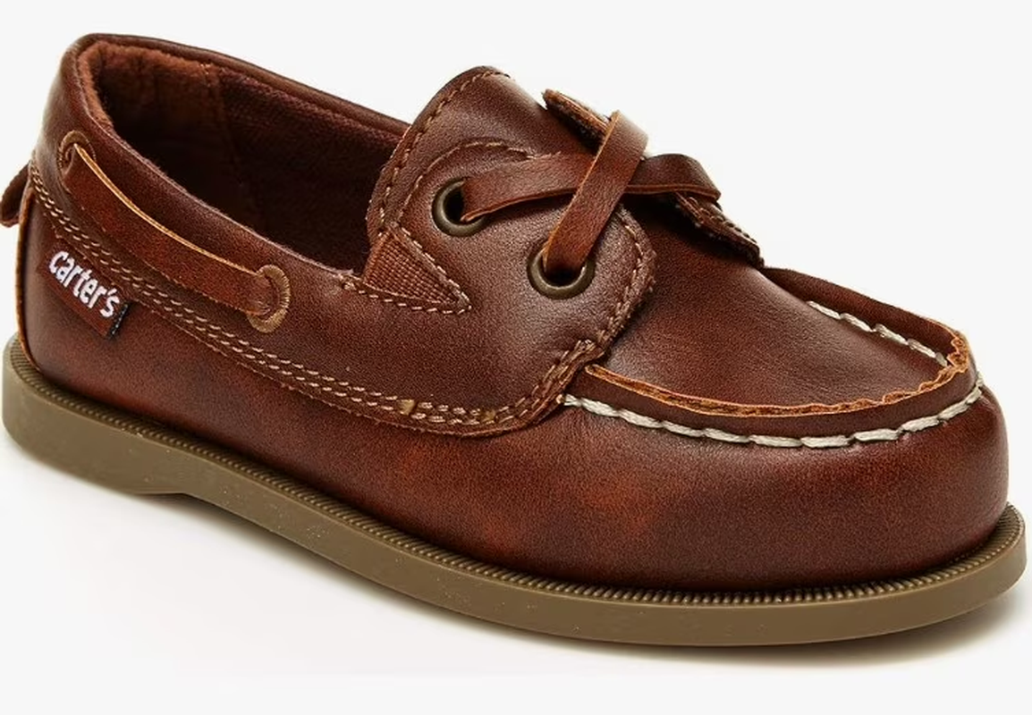 Carter'S Bauk Toddler Boys' Slip-On Boat Shoes Color: Light Brown Size: 10 T