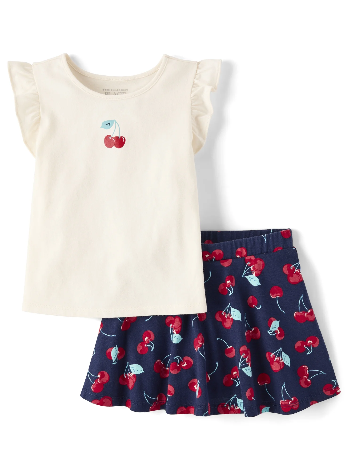 The Children'S Place Toddler Girls Short Flutter Sleeve Outfit Set, 2-Piece, Sizes 12M-5T