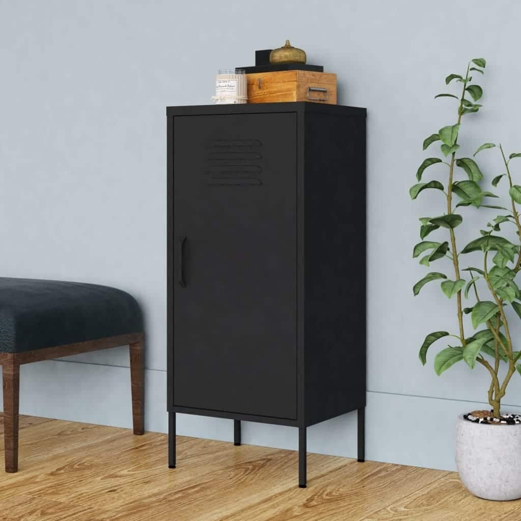 Storage Cabinet Black 16.7"x13.8"x40" Steel